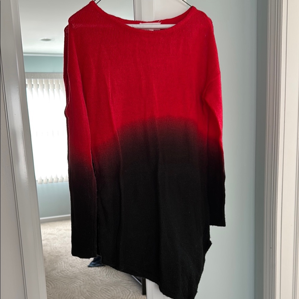 Red and Black Two By Vince Camuto Ombre sweater